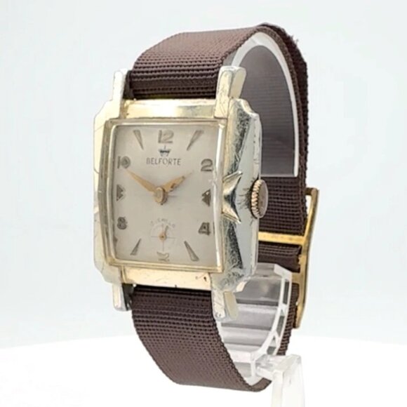 Vintage Belforte 11A 3 Angular Style Men's Mechanical Wristwatch 38 Swiss - Picture 1 of 5